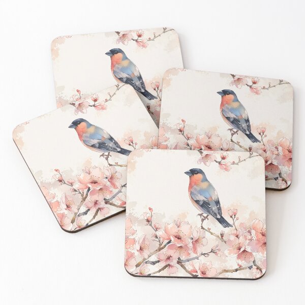 Item preview, Eurasian bullfinch, cherry blossoms designed and sold by CoolPixels.