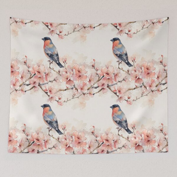 Item preview, Eurasian bullfinch, cherry blossoms designed and sold by CoolPixels.