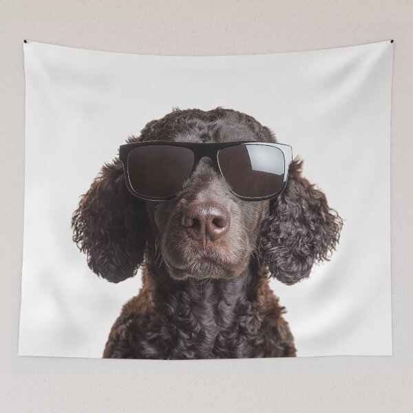 Item preview, Divertido y genial perro retriever de pelo rizado con gafas de sol designed and sold by LazyOwlStore.