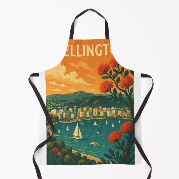 Item preview, Wellington Waterfront with Pohutukawa Trees and Sailboats designed and sold by Places On Earth.