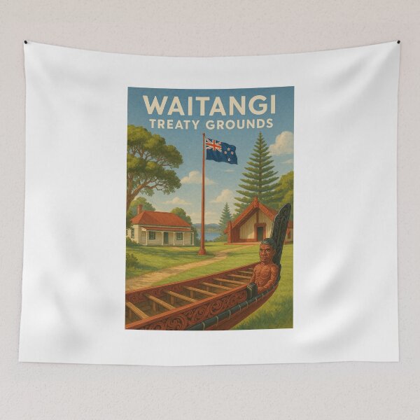 Item preview, Waitangi Treaty Grounds with Historic Maori Waka designed and sold by Places On Earth.