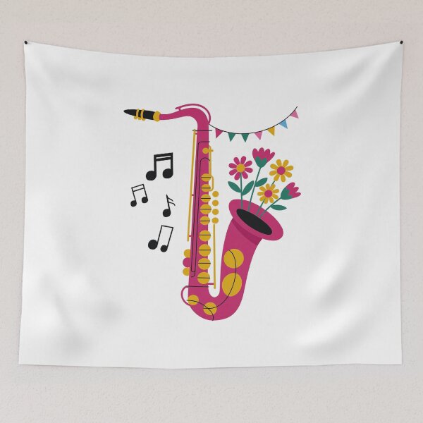 Item preview, Floral Melody Saxophone – Colorful Musical Art designed and sold by SlocifieShop.