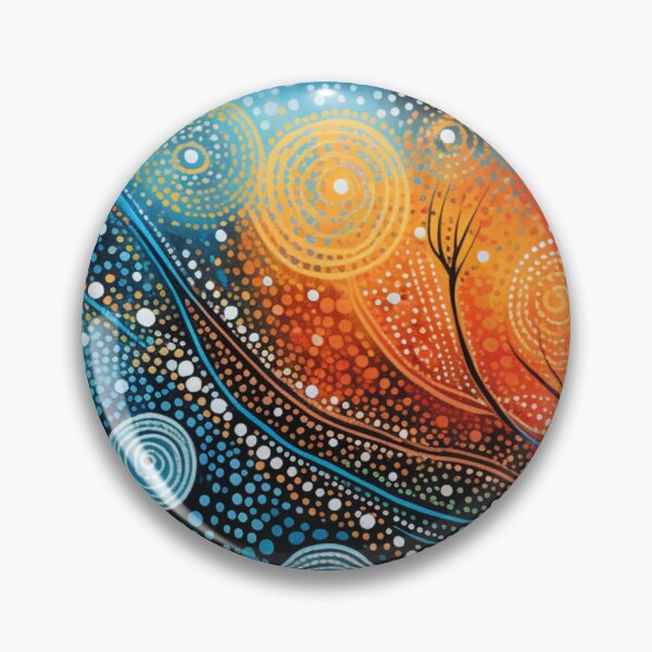 Item preview, Aboriginal Inspired Dot Art - With Flame designed and sold by GrinGalore.