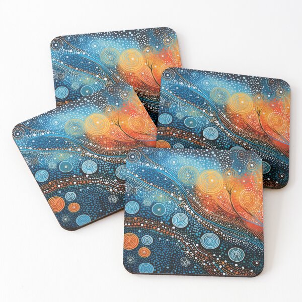 Item preview, Aboriginal Inspired Dot Art - With Flame designed and sold by GrinGalore.