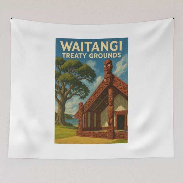 Item preview, Waitangi Treaty Grounds with Maori Waka designed and sold by Places On Earth.