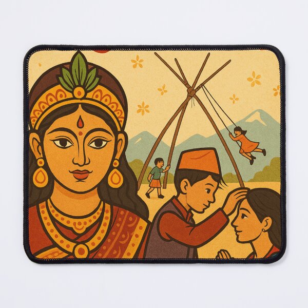 Item preview, Dashain Tika Festival Nepalese Hindu Celebration Scene designed and sold by Places On Earth.
