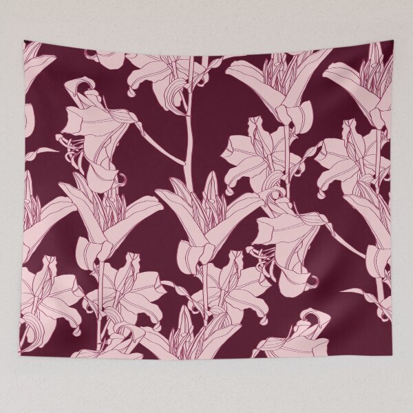 Item preview, Beautiful outline Floral pattern lily flowers. Seamless texture. designed and sold by MatyKotiv.