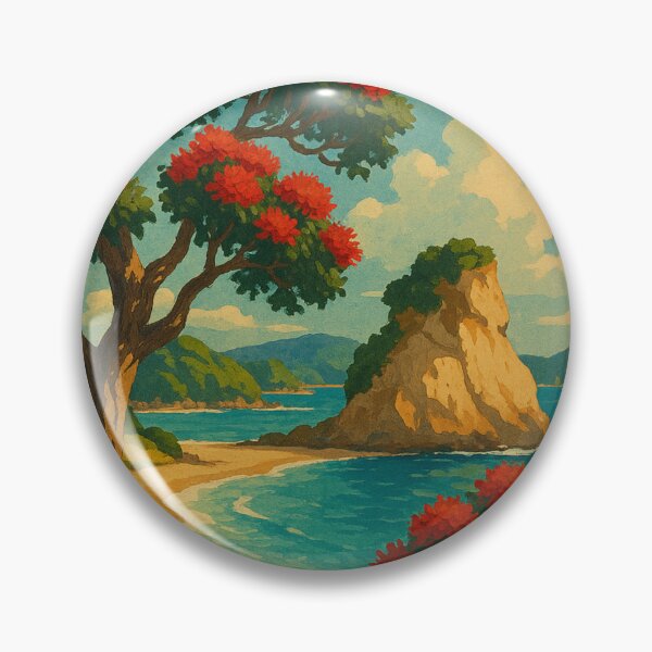 Item preview, Coromandel Peninsula with Cathedral Cove and Pohutukawa designed and sold by Places On Earth.