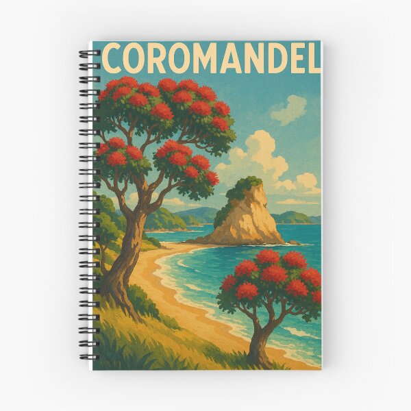 Item preview, Coromandel Peninsula with Cathedral Cove and Pohutukawa designed and sold by Places On Earth.