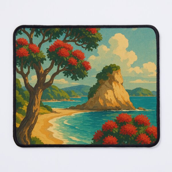 Item preview, Coromandel Peninsula with Cathedral Cove and Pohutukawa designed and sold by Places On Earth.