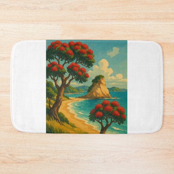 Item preview, Coromandel Peninsula with Cathedral Cove and Pohutukawa designed and sold by Places On Earth.