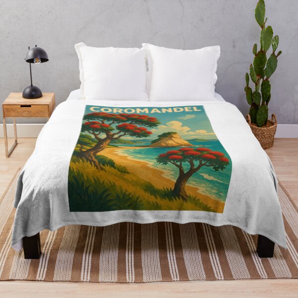 Item preview, Coromandel Peninsula with Cathedral Cove and Pohutukawa designed and sold by Places On Earth.