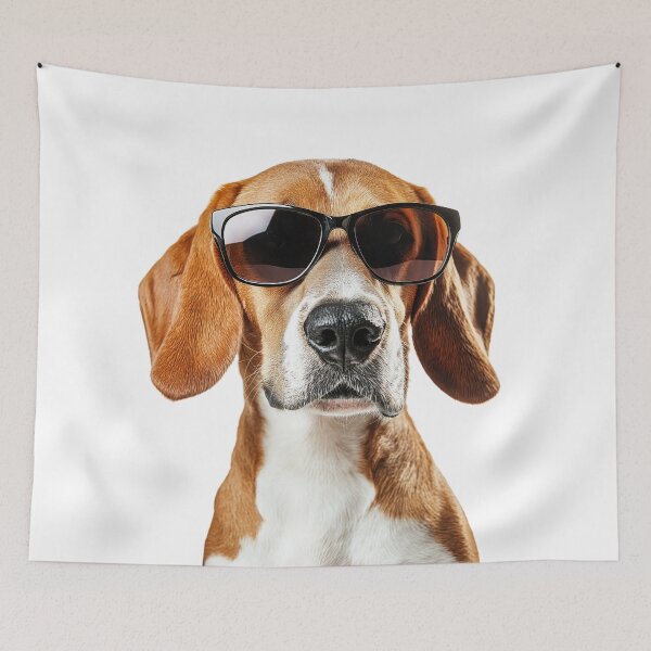 Item preview, Funny cool English Foxhound Dog wearing sunglasses designed and sold by LazyOwlStore.