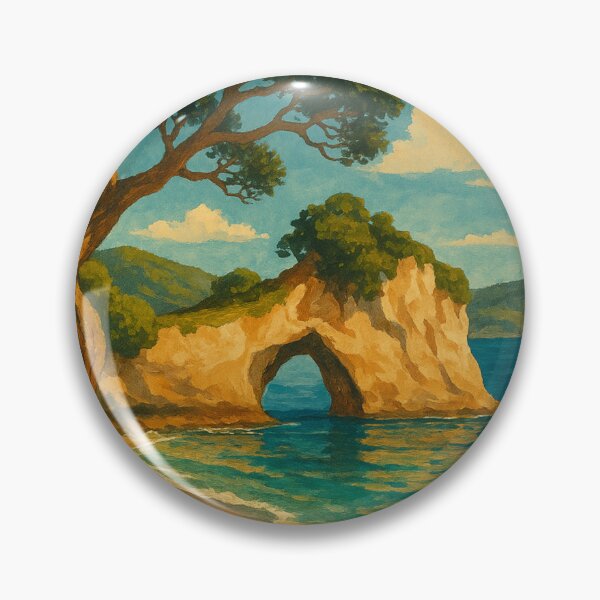 Item preview, Coromandel Coast with Cathedral Cove and Pohutukawa designed and sold by Places On Earth.