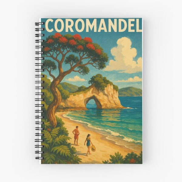 Item preview, Coromandel Coast with Cathedral Cove and Pohutukawa designed and sold by Places On Earth.