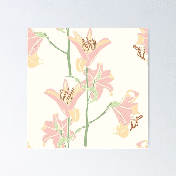 Item preview, Beautiful outline Floral pattern lily flowers. Seamless texture. designed and sold by MatyKotiv.
