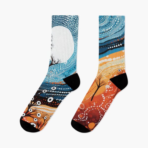 Item preview, Aboriginal Inspired Dot Art - With Full Moon designed and sold by GrinGalore.