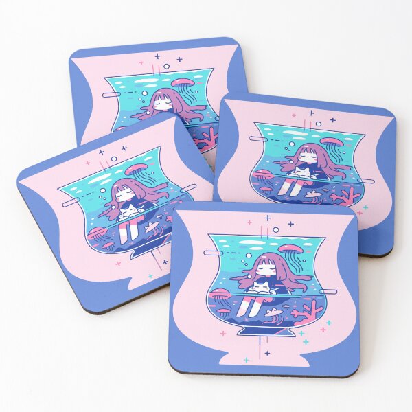 Item preview, Ocean Vibes Only Kawaii Chill in a Glass designed and sold by Bearabilia.