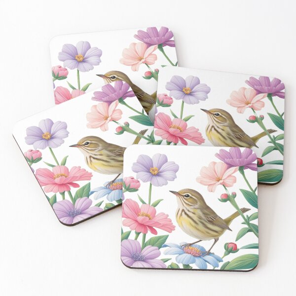 Item preview, "Warbler Hopping Through a Pastel Garden" designed and sold by STmez Design.
