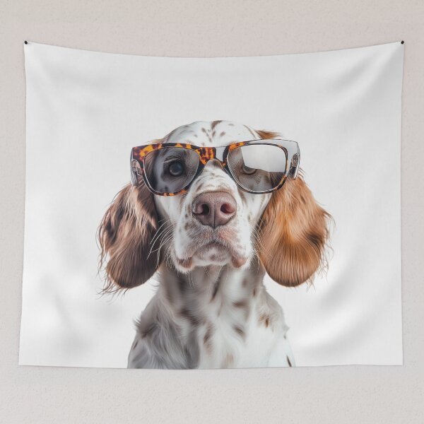 Item preview, Funny cool English Setter Dog wearing sunglasses designed and sold by LazyOwlStore.