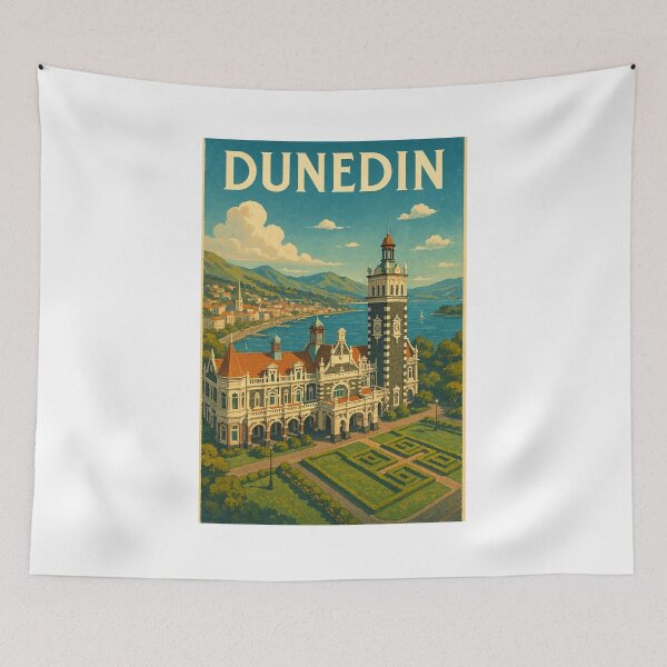 Item preview, Dunedin Railway Station and Otago Coastline New Zealand designed and sold by Places On Earth.