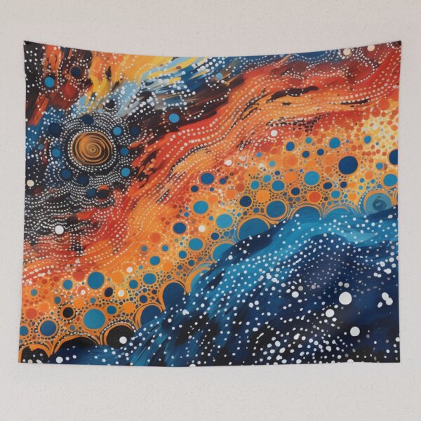 Item preview, Aboriginal Inspired Dot Art - Underwater Lava River designed and sold by GrinGalore.