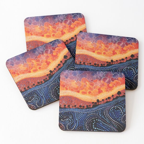 Item preview, Aboriginal Inspired Dot Art - With Sunset Glow designed and sold by GrinGalore.