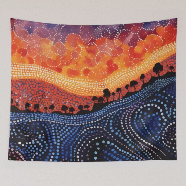 Item preview, Aboriginal Inspired Dot Art - With Sunset Glow designed and sold by GrinGalore.