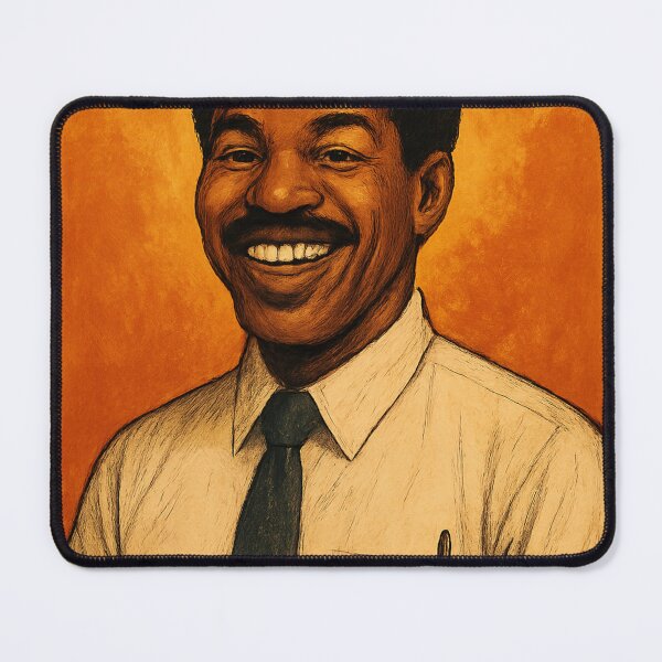 Item preview, Mr Milchick in Retro Corporate Airline Style Portrait designed and sold by Places On Earth.