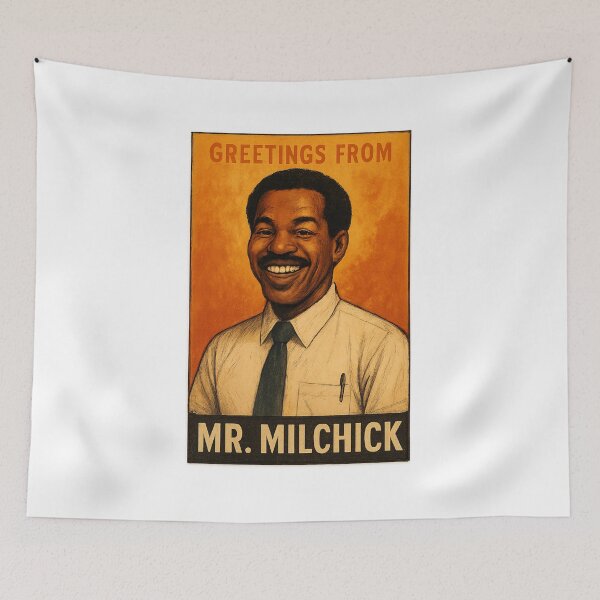 Item preview, Mr Milchick in Retro Corporate Airline Style Portrait designed and sold by Places On Earth.