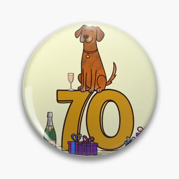 Item preview, Dog Lovers 70th birthday - brown dog on seventy sign designed and sold by MiowandMolly.