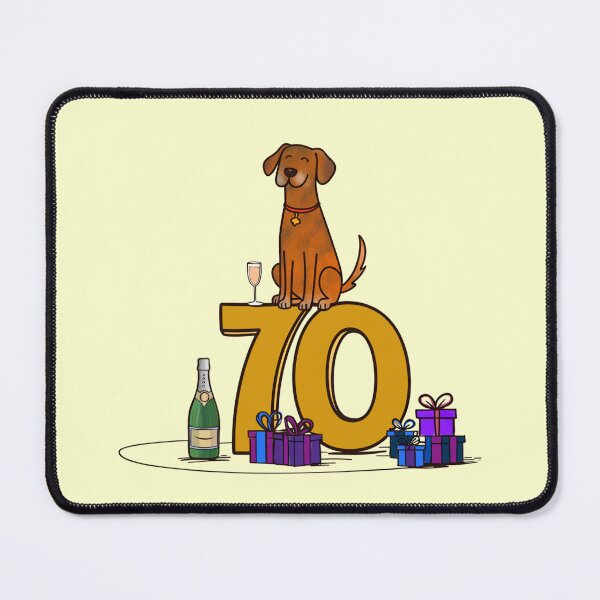 Item preview, Dog Lovers 70th birthday - brown dog on seventy sign designed and sold by MiowandMolly.