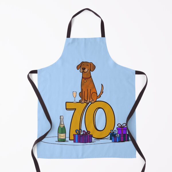 Item preview, Dog Lovers 70th birthday - brown dog on seventy sign designed and sold by MiowandMolly.