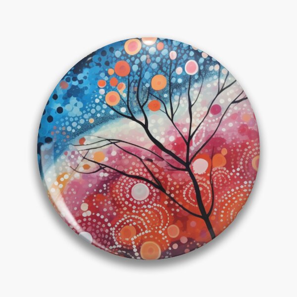 Item preview, Aboriginal Inspired Dot Art - With Red Blue Water designed and sold by GrinGalore.