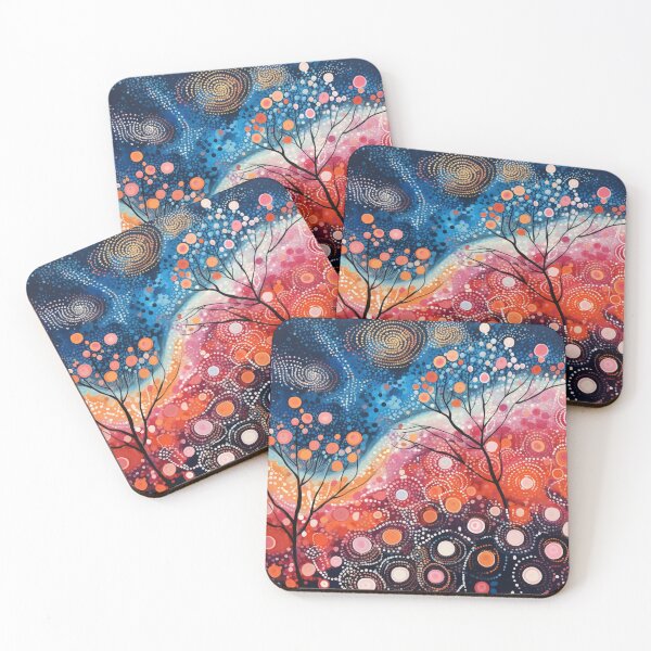 Item preview, Aboriginal Inspired Dot Art - With Red Blue Water designed and sold by GrinGalore.