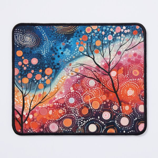 Item preview, Aboriginal Inspired Dot Art - With Red Blue Water designed and sold by GrinGalore.