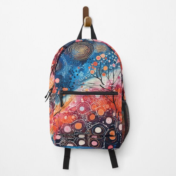 Item preview, Aboriginal Inspired Dot Art - With Red Blue Water designed and sold by GrinGalore.