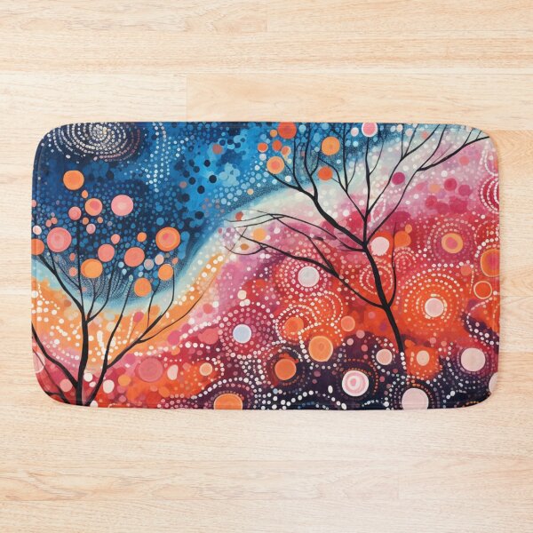 Item preview, Aboriginal Inspired Dot Art - With Red Blue Water designed and sold by GrinGalore.