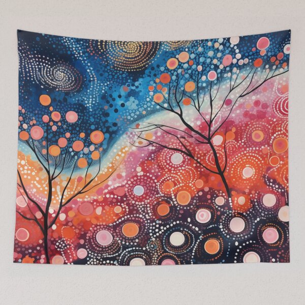 Item preview, Aboriginal Inspired Dot Art - With Red Blue Water designed and sold by GrinGalore.