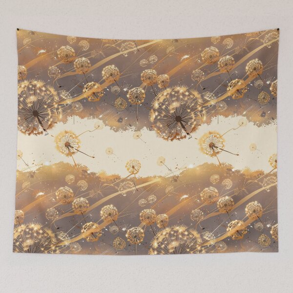 Item preview, Massive dandelion seeds floating, golden sunset designed and sold by CoolPixels.