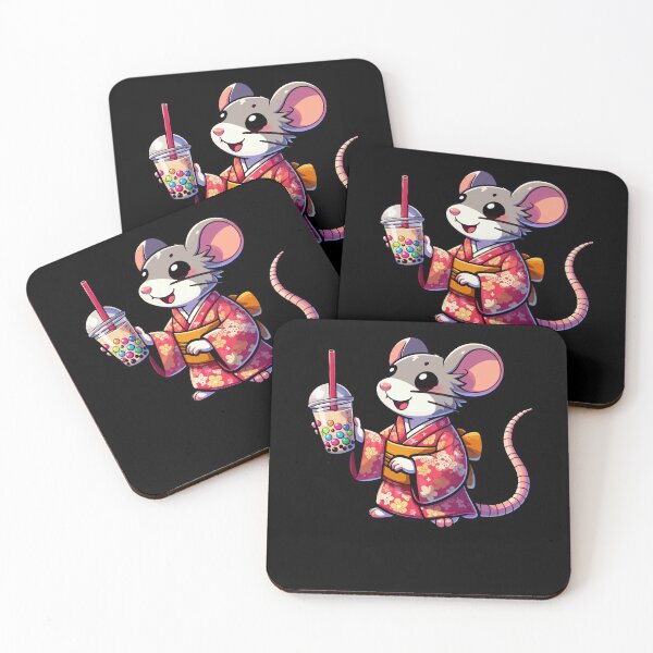 Item preview, Rat Mouse Bubble Boba Tea Anime Cute Kawaii designed and sold by Artistoos.