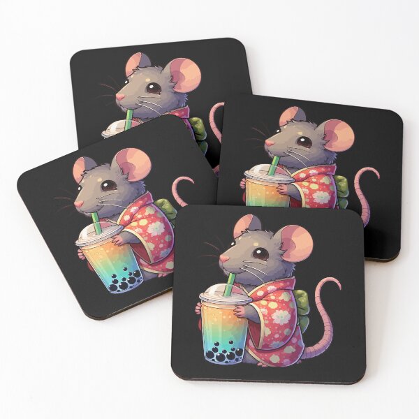 Item preview, Rat Mouse Bubble Boba Tea Anime Cute Kawaii designed and sold by Artistoos.