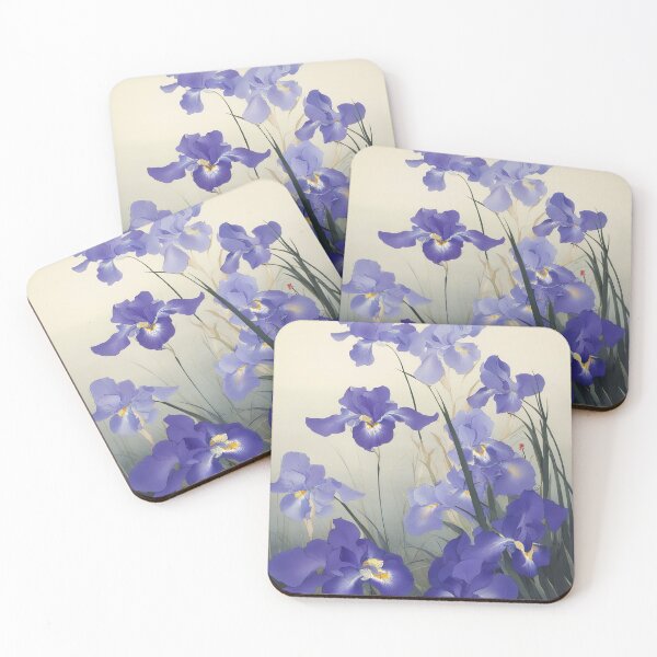 Item preview,  Blue Irises Flowers in  Ohara Koson Style designed and sold by Tamas Das.