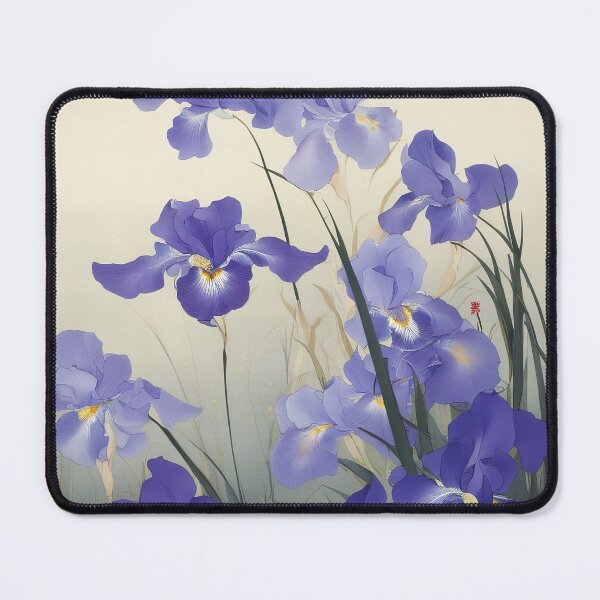 Item preview,  Blue Irises Flowers in  Ohara Koson Style designed and sold by Tamas Das.