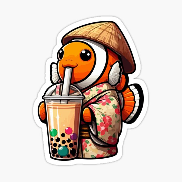 Item preview, Clownfish Bubble Boba Tea Anime Cute Kawaii designed and sold by Artistoos.