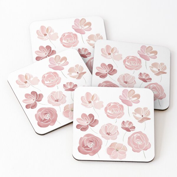 Item preview, "Blush Pink and Dusty Rose Floral Watercolor Set" designed and sold by STmez Design.