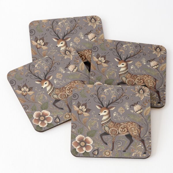 Item preview, Pichwai-Inspired Deer Elegance designed and sold by Dream Bloom Gallery.