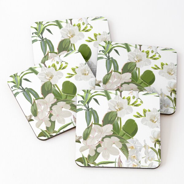 Item preview, Freesia, orchids, Hortensia flowers pattern. Seamless spring pattern. White flowers. designed and sold by MatyKotiv.