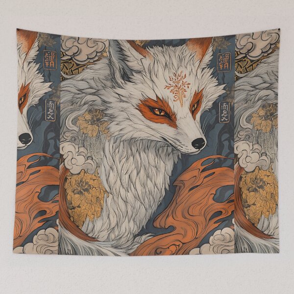 Item preview, Japanese Kitsune Art: Silver Whispers Spirit designed and sold by bapupa.