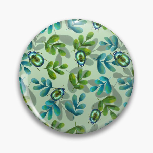 Item preview, Green Beetles Pattern designed and sold by Lone Jensen.